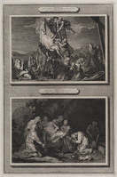 KG 12118
<br/>
Illustraties uit de Bijbel van Martin, Johannes XIX. Vs. 38., de Kruisafneming en Balseming van het lichaam van Christus.
<br/>
<em>Gouwen, Giliam van der (ca. 1657-1716)</em>